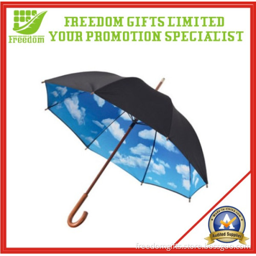 Wooden Handle Stick Pole Sky Umbrella
